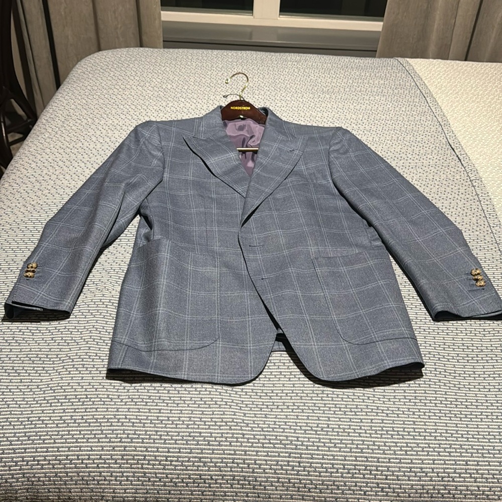 Windowpane custom sports coat made in Portugal